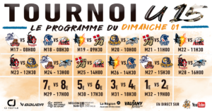 Programme dimanche tournoi u15